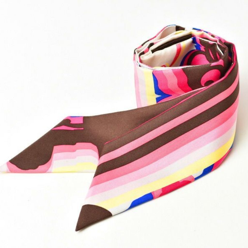 Hermes Twillye Scarf Silk Twill Brides De Gala Pink Multi